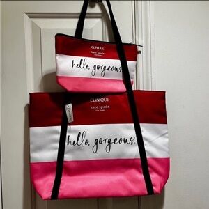 NWT Kate Spade ♠️ X Clinique Hello Gorgeous Tote bag set